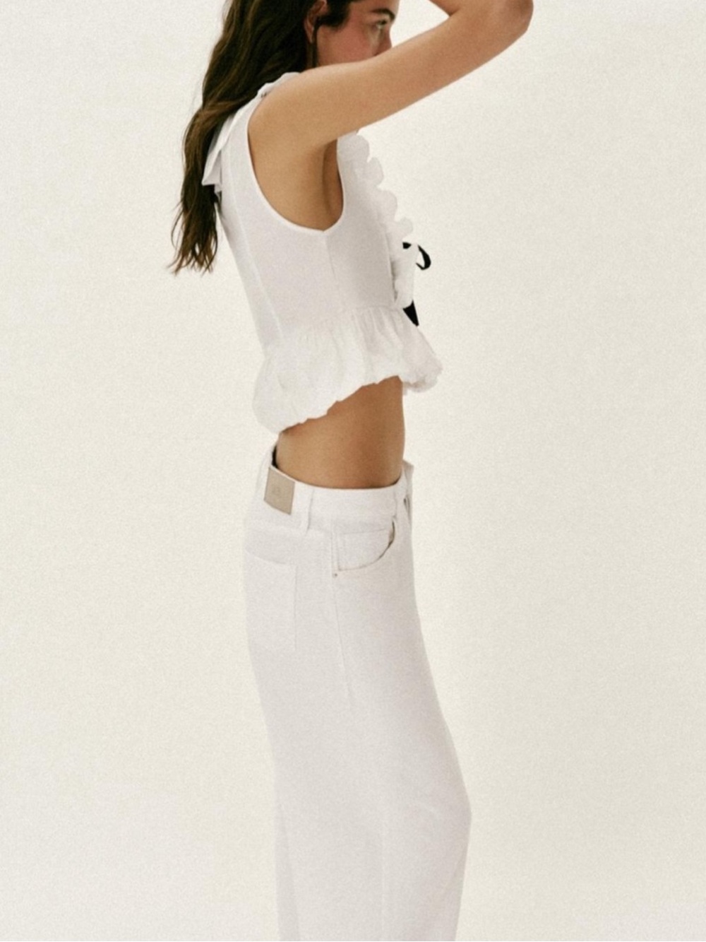 Zara Pleated Ruffle Bow Top - Picture 5 of 16